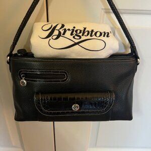 Brighton Black Leather "Rare" Handbag Like New!